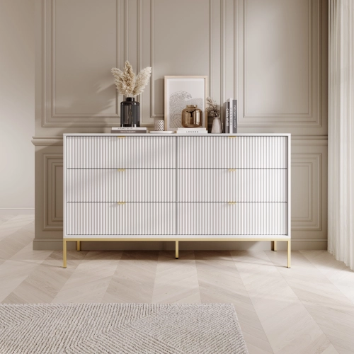 Komplety mebli do salonu Biało - Złoty