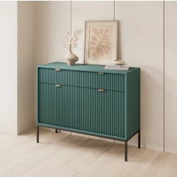 Komoda Zielono - Czarna Uchwyty Złote