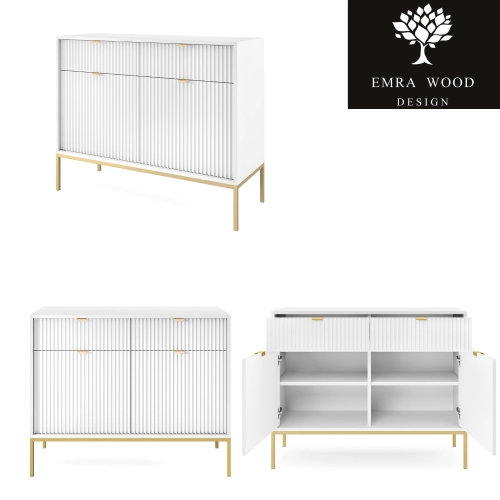Komoda Biało - Złota