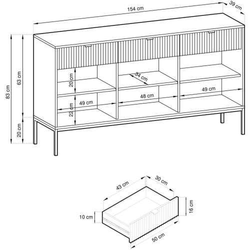 Komoda Biało - Czarna