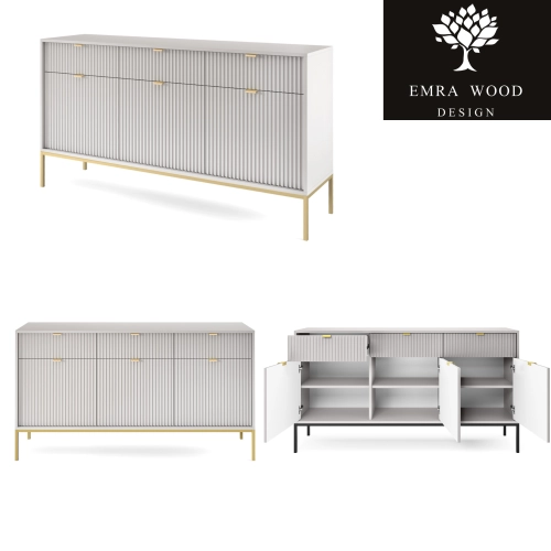 Komoda Szaro - Złota
