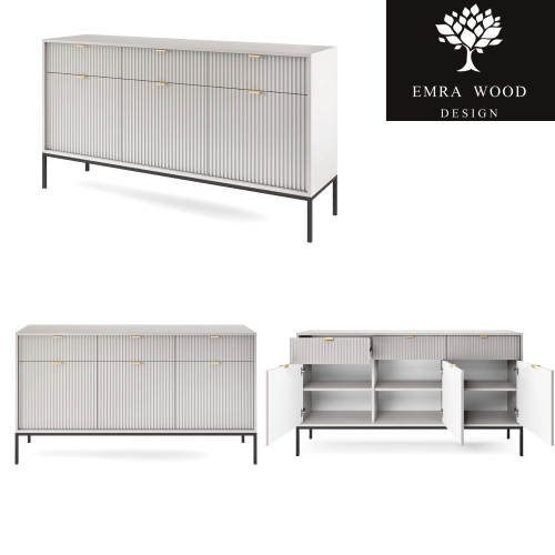 Komoda Szaro - Czarna