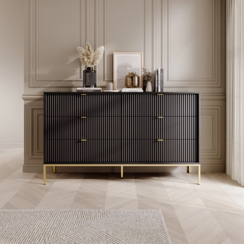 Komoda Czarno - Złota