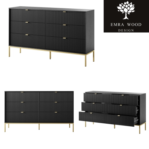Komoda Czarno - Złota