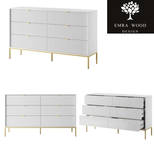 Komoda Biało - Złota