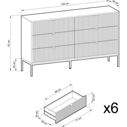 Komoda Czarno - Czarna