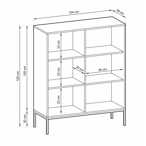 Komoda Szaro - Czarna