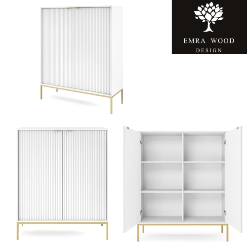 Komoda Biało - Złota