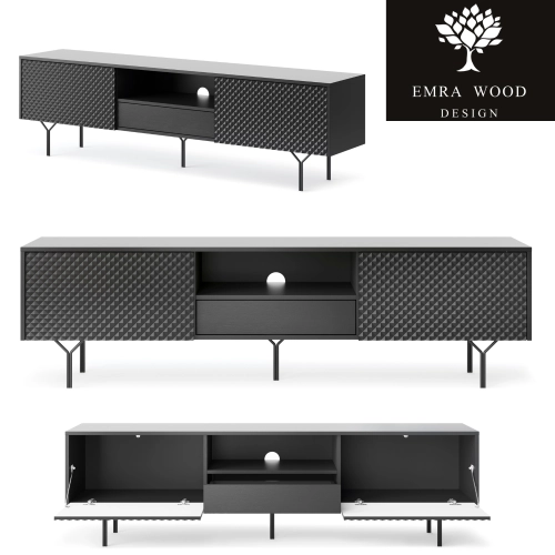 Szafka RTV Czarno Grafitowa