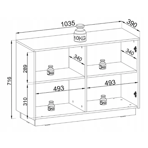 Komoda Beżowo Złota