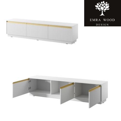 Szafka RTV  Biało Złota