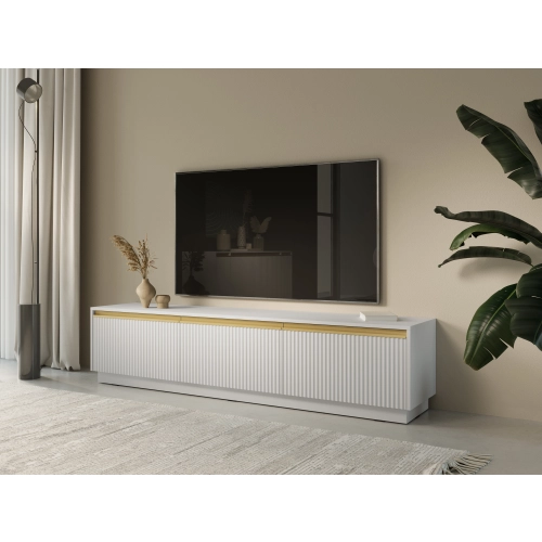 Szafka RTV  Biało Złota