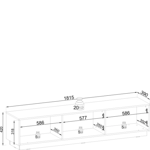 Szafka RTV  Beżowo Złota