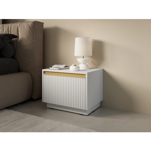 Szafka Nocna  Biało Złota