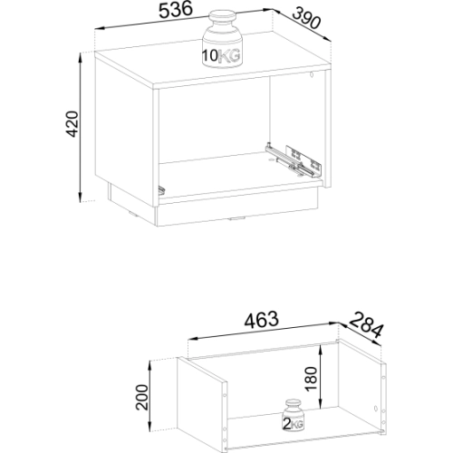 Szafka Nocna  Biało Złota