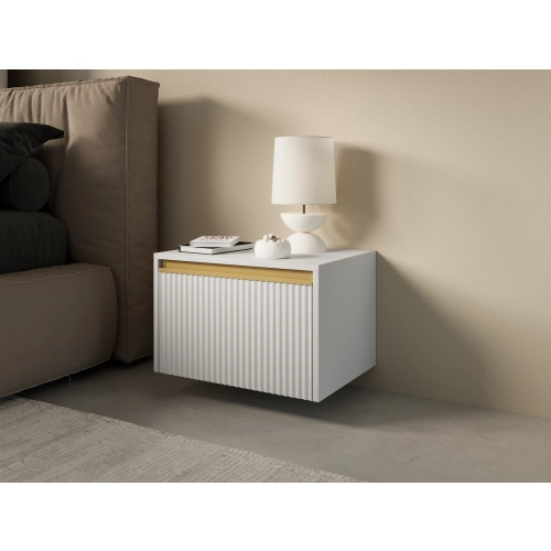 Szafka Nocna  Biało Złota