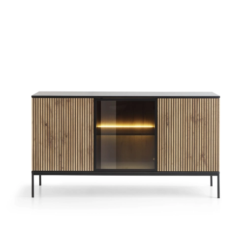 Komoda Czarna - Dąb Loft