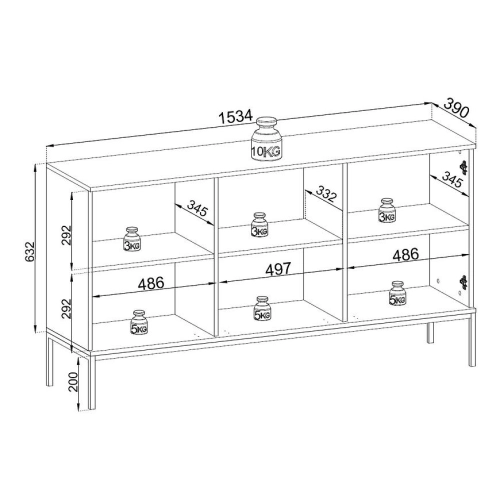 Komoda Czarna - Dąb Loft