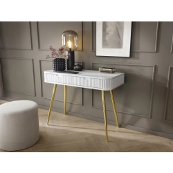 Konsola Toaletka Biało - Złota