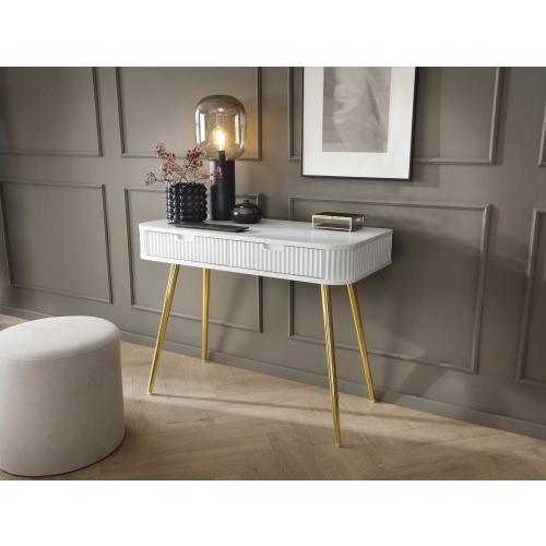 Konsola Toaletka Biało - Złota