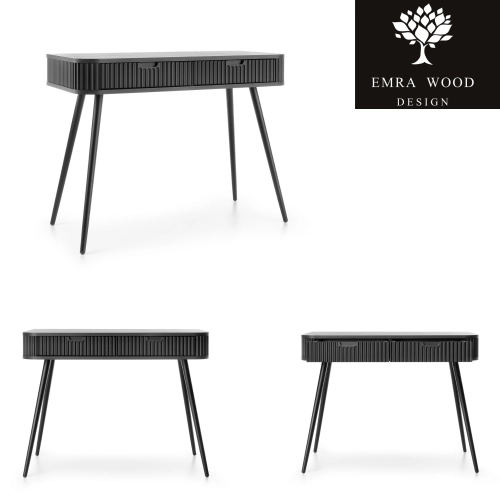 Konsola Toaletka Czarno - Czarna - Złota