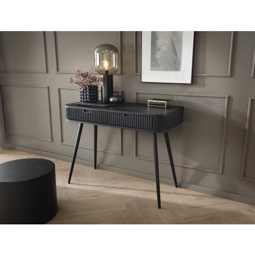 Konsola Toaletka Czarno - Czarna - Złota