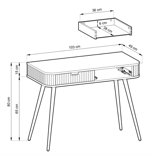 Konsola Toaletka Biało - Złota