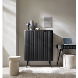 Komoda Czarno - Czarna - Złota