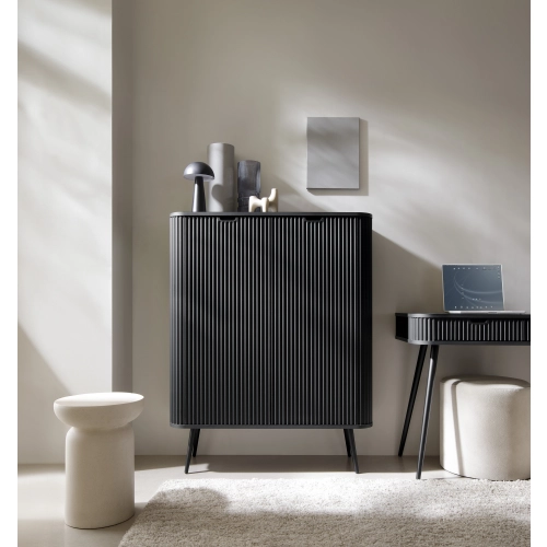 Komoda Czarno - Czarna - Złota