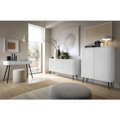 Szafka RTV Biało - Czarno - Złota