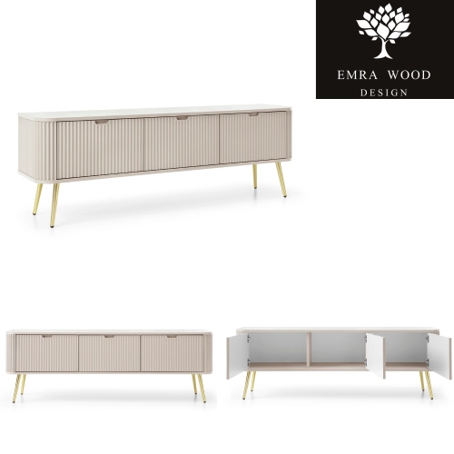 Szafka RTV Kaszmir - Czarna - Złota