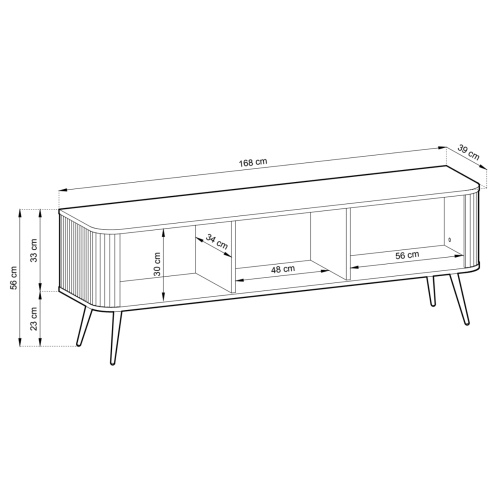 Szafka RTV Kaszmir - Czarna - Złota