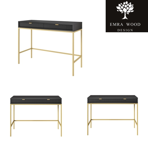 Konsola Toaletka Czarna - Złota