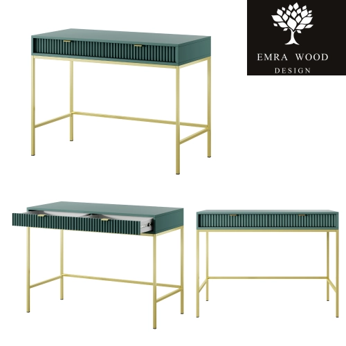 Konsola Toaletka Zielono - Złota