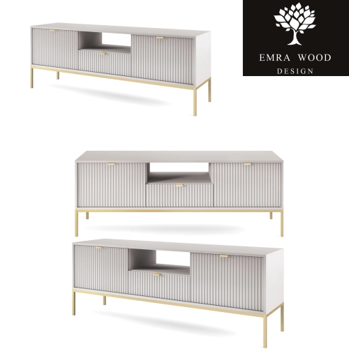 Szafka RTV Szaro - Złota