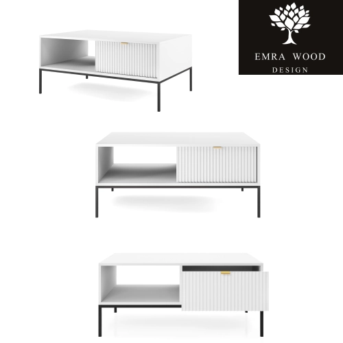 Stolik Kawowy Biało - Czarny