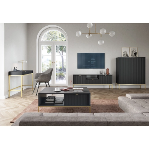 Stolik Kawowy Czarno - Złoty