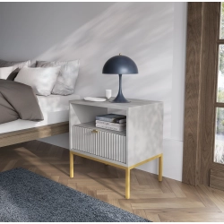 Szafka Nocna Szaro - Złota