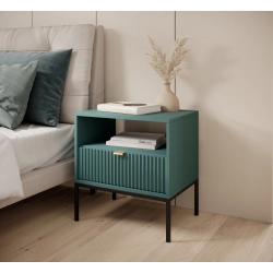 Szafka Nocna Zielono - Czarna Uchwyty Złote