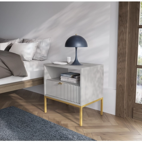 Szafka Nocna Szaro - Złota