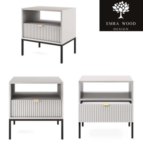 Szafka Nocna Szaro - Czarna