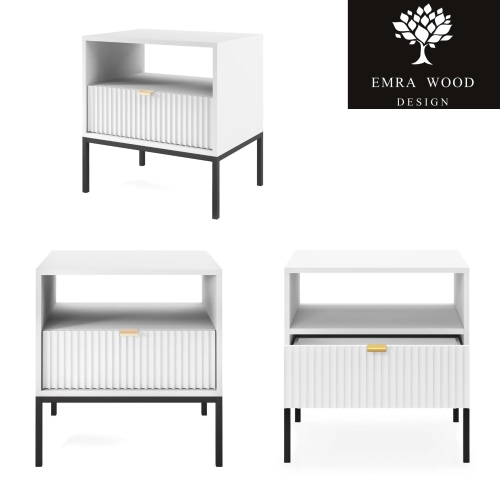 Szafka Nocna  Biało - Czarna