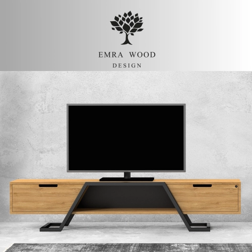 Szafka RTV-75 Drewno Lite Dąb Loft Lakier Rozmiary od 100 cm do 200 cm PREMIUM