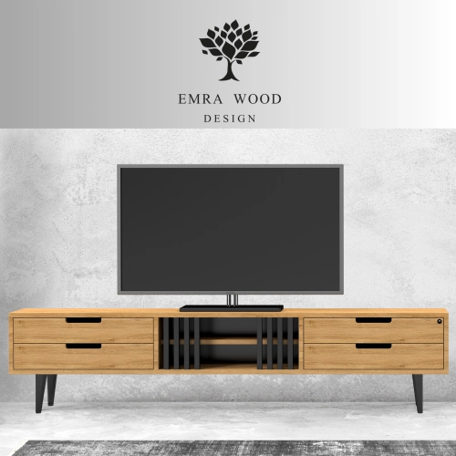 Szafka RTV-85 Drewno Lite Dąb Loft Lakier Rozmiary od 100 cm do 200 cm PREMIUM