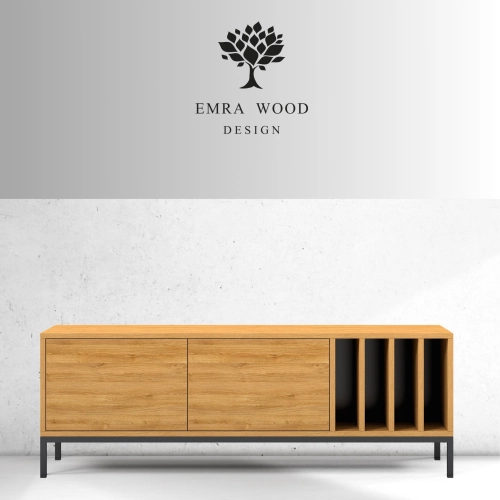 Szafka RTV-73 Drewno Lite Dąb Loft Lakier Rozmiary od 100 cm do 200 cm PREMIUM