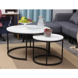Stolik Kawowy Zestaw Dion Kolor Czarny / Biały
