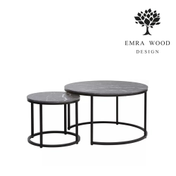 Stolik Kawowy Zestaw Dion Kolor Czarno / Czarny