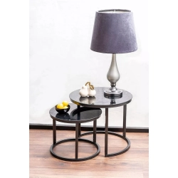 Stolik Kawowy Zestaw Atlanta Kolor Czarno / Czarny