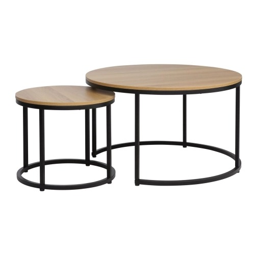 Stolik Kawowy Zestaw Dion Kolor Czarno / Dąb