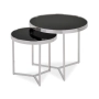 Stolik Kawowy Zestaw Delia Kolor Czarno / Chromowe
